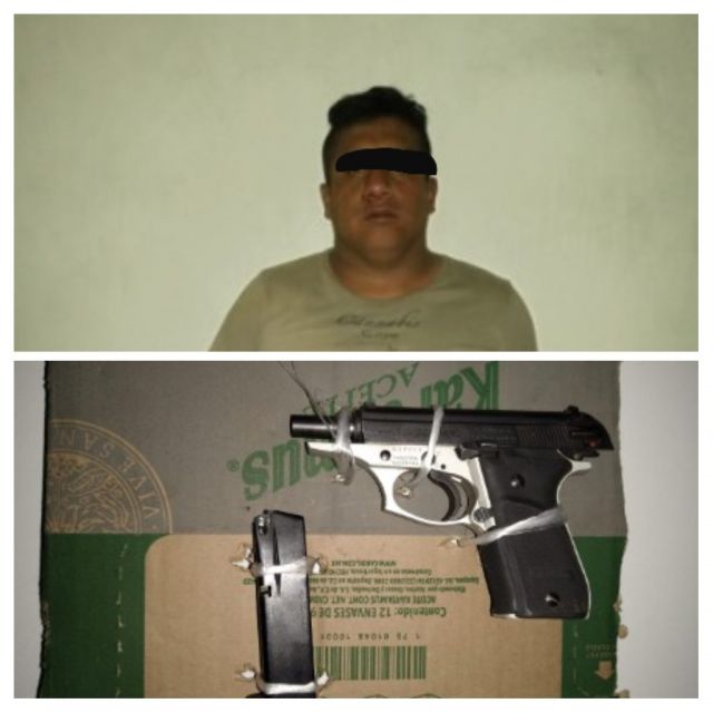 Policía municipal de Chiautla pone a disposición del la FGR a sujeto por portación de arma de fuego 