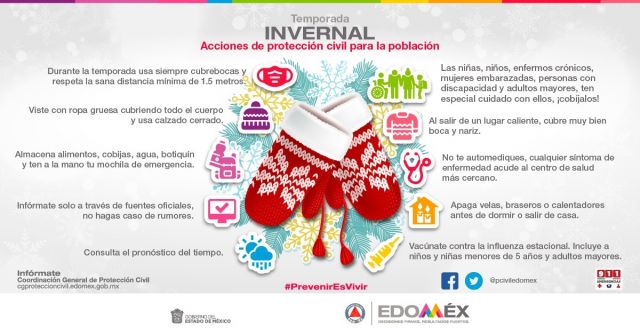 Protección Civil emite recomendaciones para esta temporada invernal 