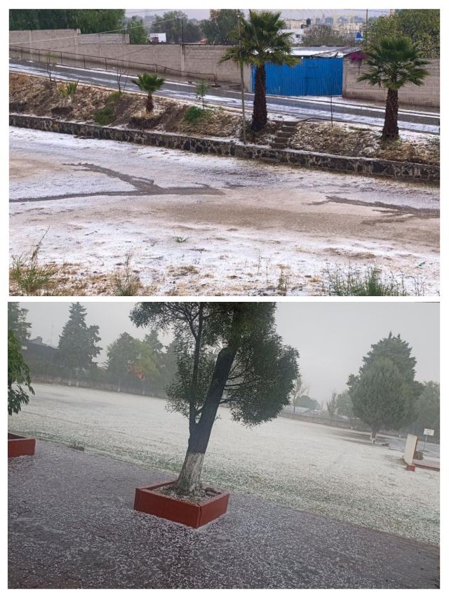 Granizada atípica, azotó municipios del Edoméx.