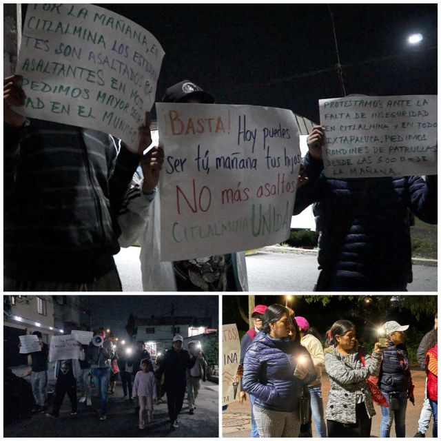 Vecinos protestan por la inseguridad en Ixtapaluca