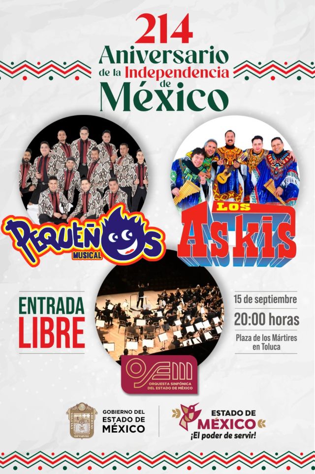 Los Askis y Pequeños Musical  animarán el Grito de Independencia en Edoméx 
