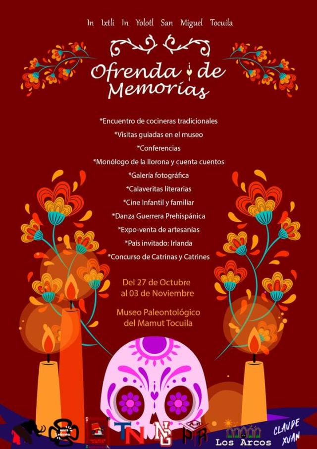 FestivaldeMuertos, ofrenda de memorias del 27 de octubre al 03 de noviembre de 2024 en San Miguel Tocuila 