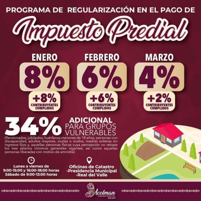 ¡¡Aprovecha los descuentos que el gobierno de Acolman tiene para ti!!