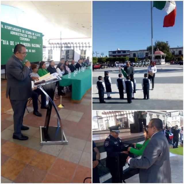 Celebran Día de la Bandera en Ozumba