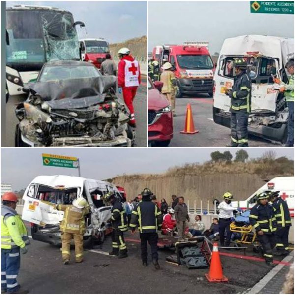 Un choque múltiple en la autopista Toluca–Naucalpan deja 23 heridos