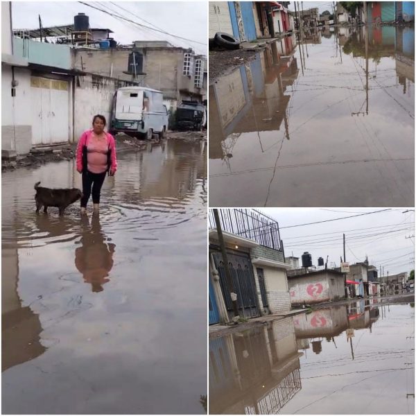 Fuertes lluvias afectan la colonia La laguna de Chiconautla en Ecatepec